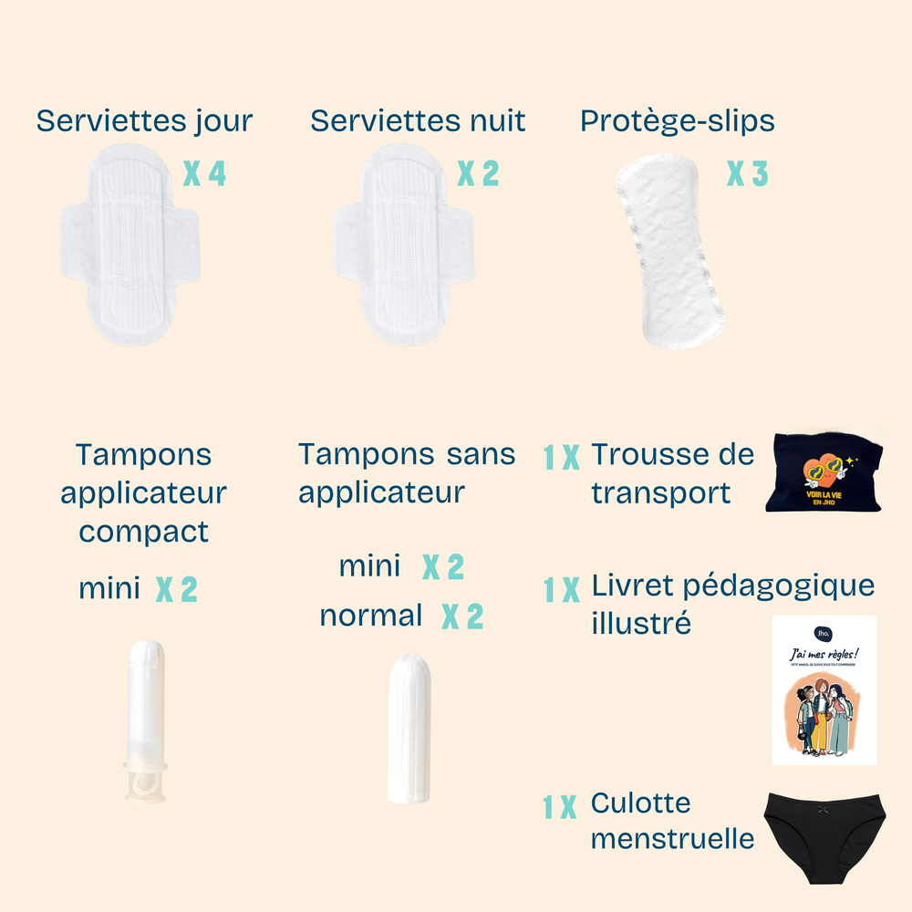 Trousse premières règles : + culotte menstruelle