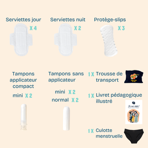 Trousse premières règles : + culotte menstruelle