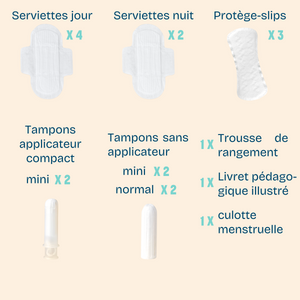 Trousse premières règles : + culotte menstruelle