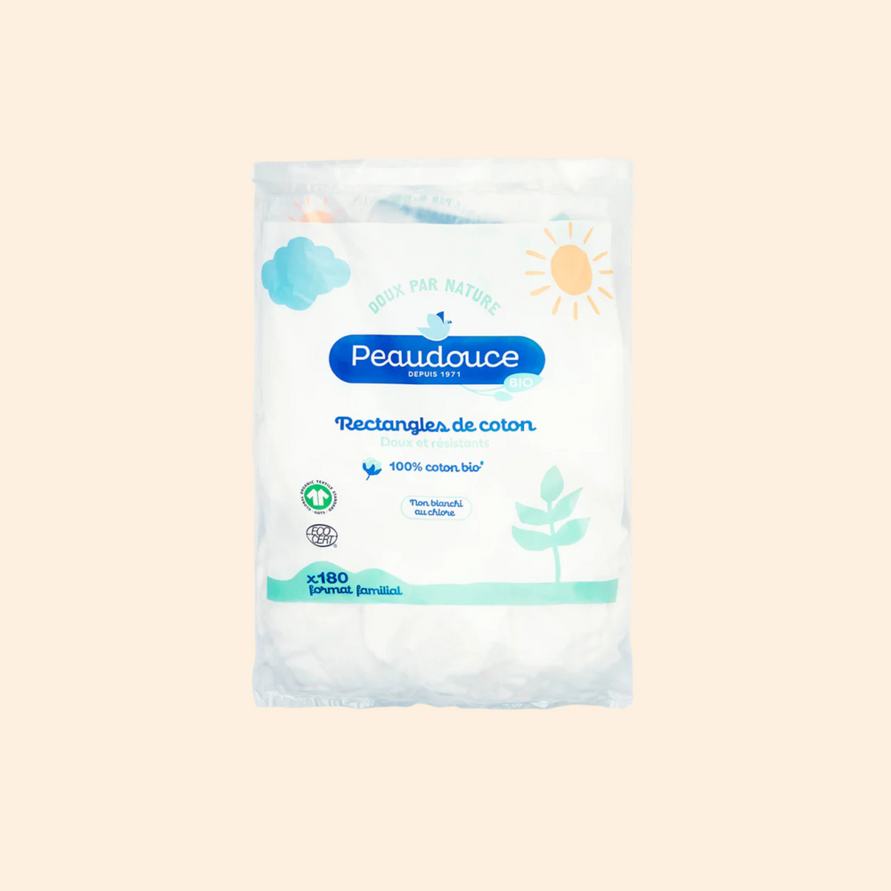 Sachet de 180 rectangles de coton bio ultra-doux
