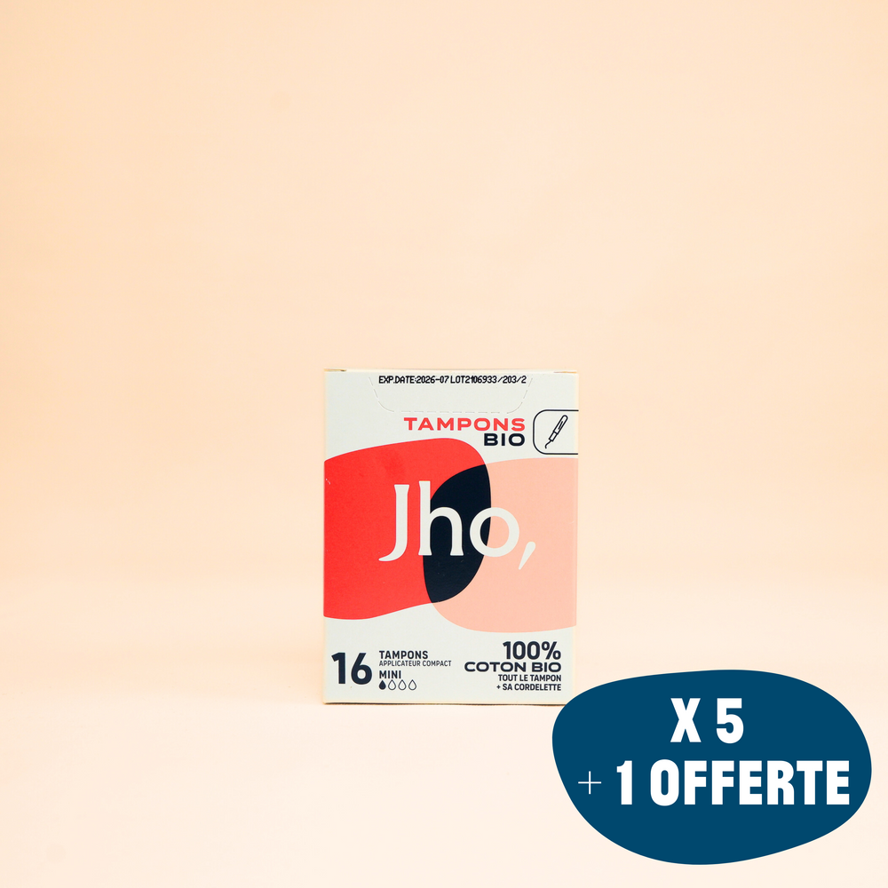 Tampons avec applicateur compact : Pack de 5 boîtes + 1 offerte
