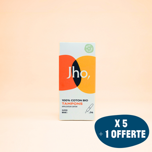 Tampons avec applicateur carton : Pack de 5 boîtes + 1 offerte