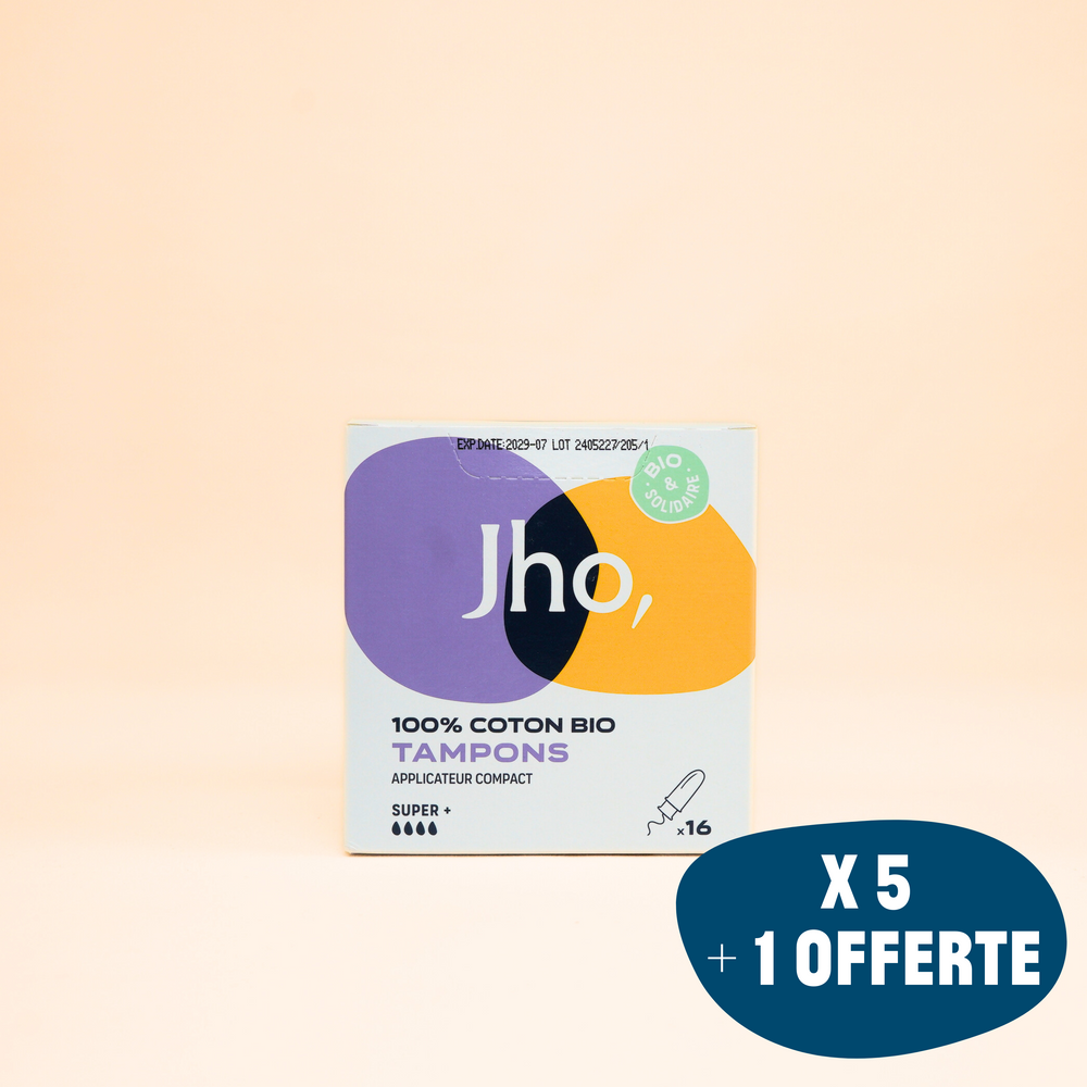 Tampons avec applicateur compact : Pack de 5 boîtes + 1 offerte