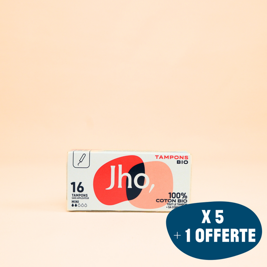 Pack de 5 boîtes de tampons sans applicateur + 1 offerte