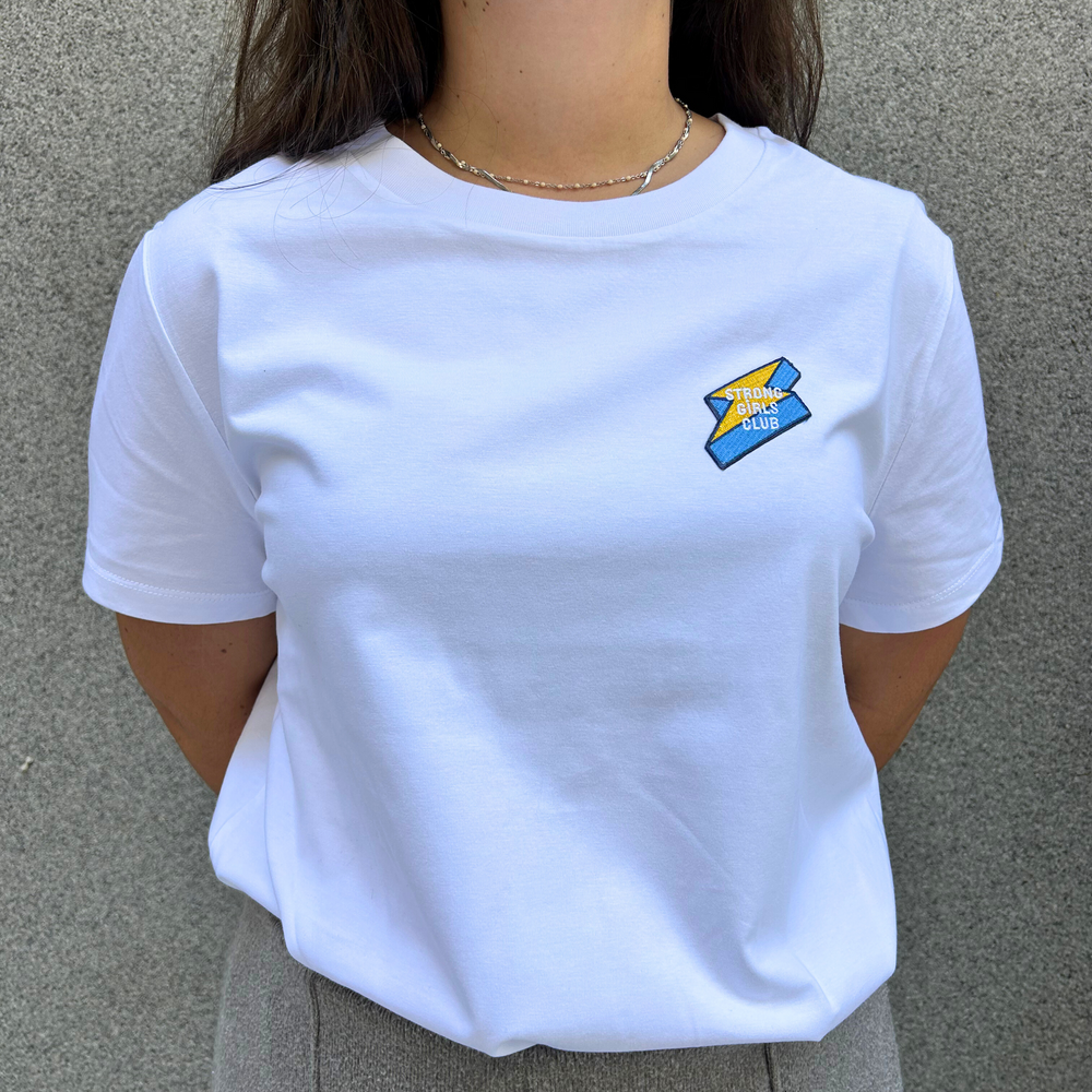 T-shirt Strong Girls Club - Blanc